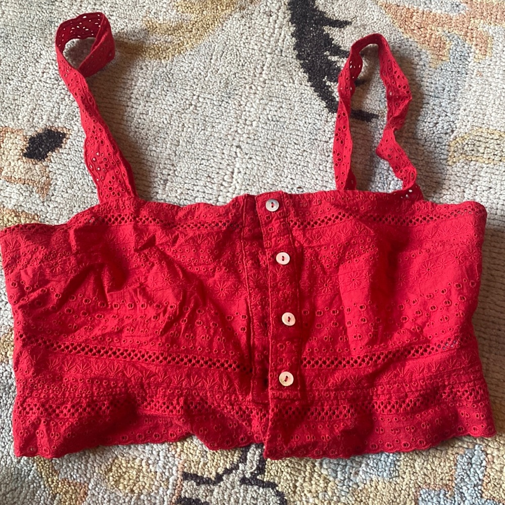 forever 21 red crop top